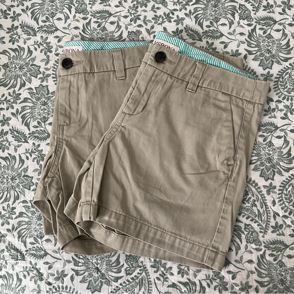 Lot of 2 Pairs Merona Shorts, Khaki, Size 2, EUC